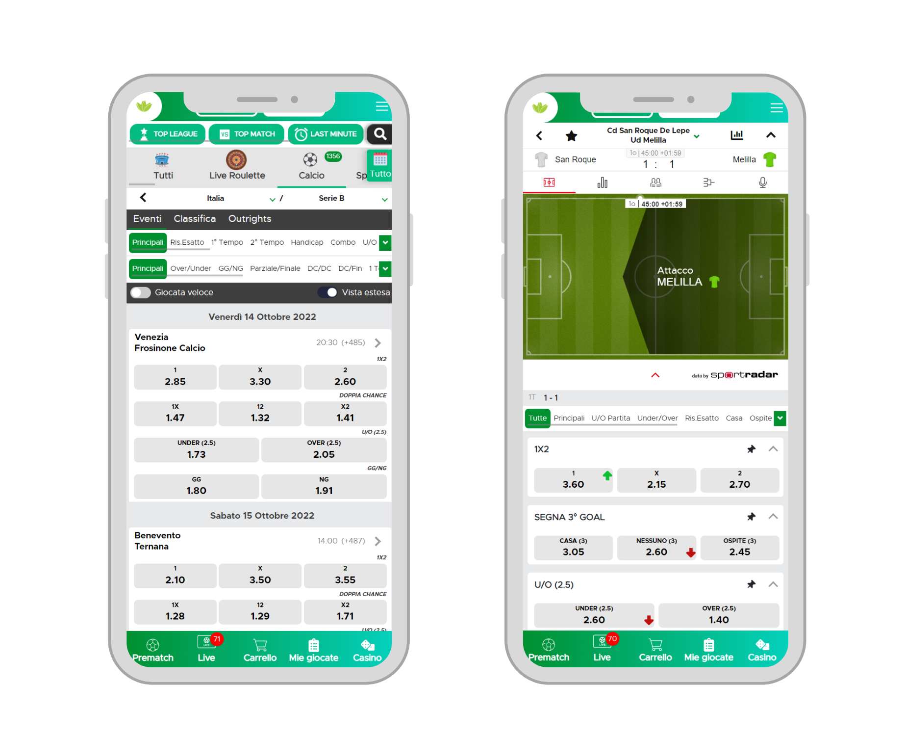 Scommesse sportive Macaowin – palinsesto calcio